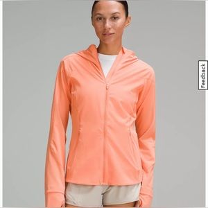 Light slim fitted pink running jacket Lululemom